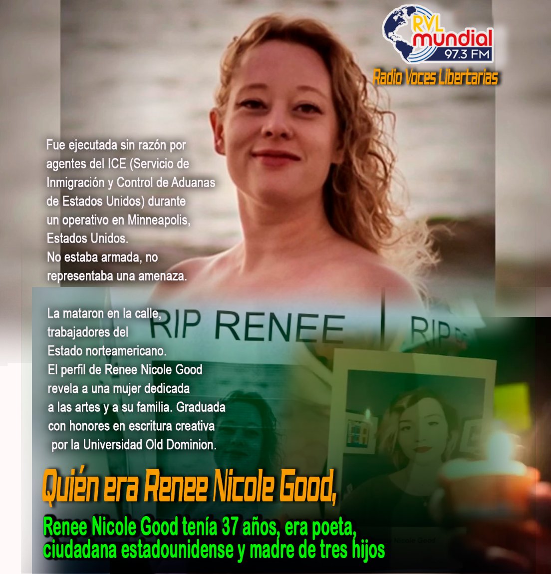 Asesinato policial y repudio masivo: el crimen de #ReneeNicoleGood   a manos de #ICE  desata movilizaciones en #EEUU  facebook.com/RadioVocesLibe… #DDHH CASA BLANCA Left Voice