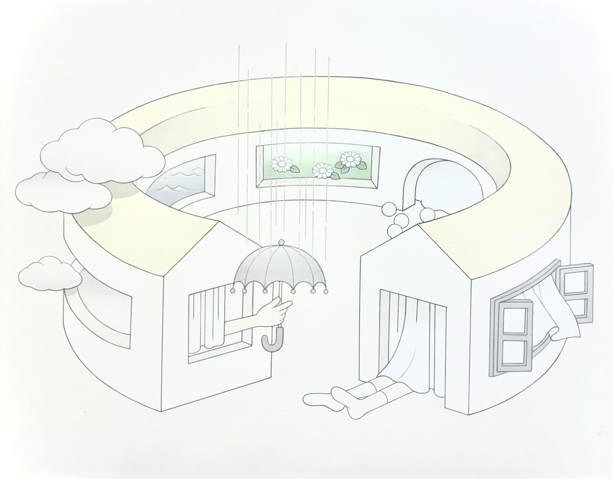 早瀬とびさん、春日井さゆりさんの2人展。輪郭があるのに、ないように見える。淡さに目を持っていかれる以上、そこに引力があって、儚さを極めていくと気配はより強くなるんだなと思った