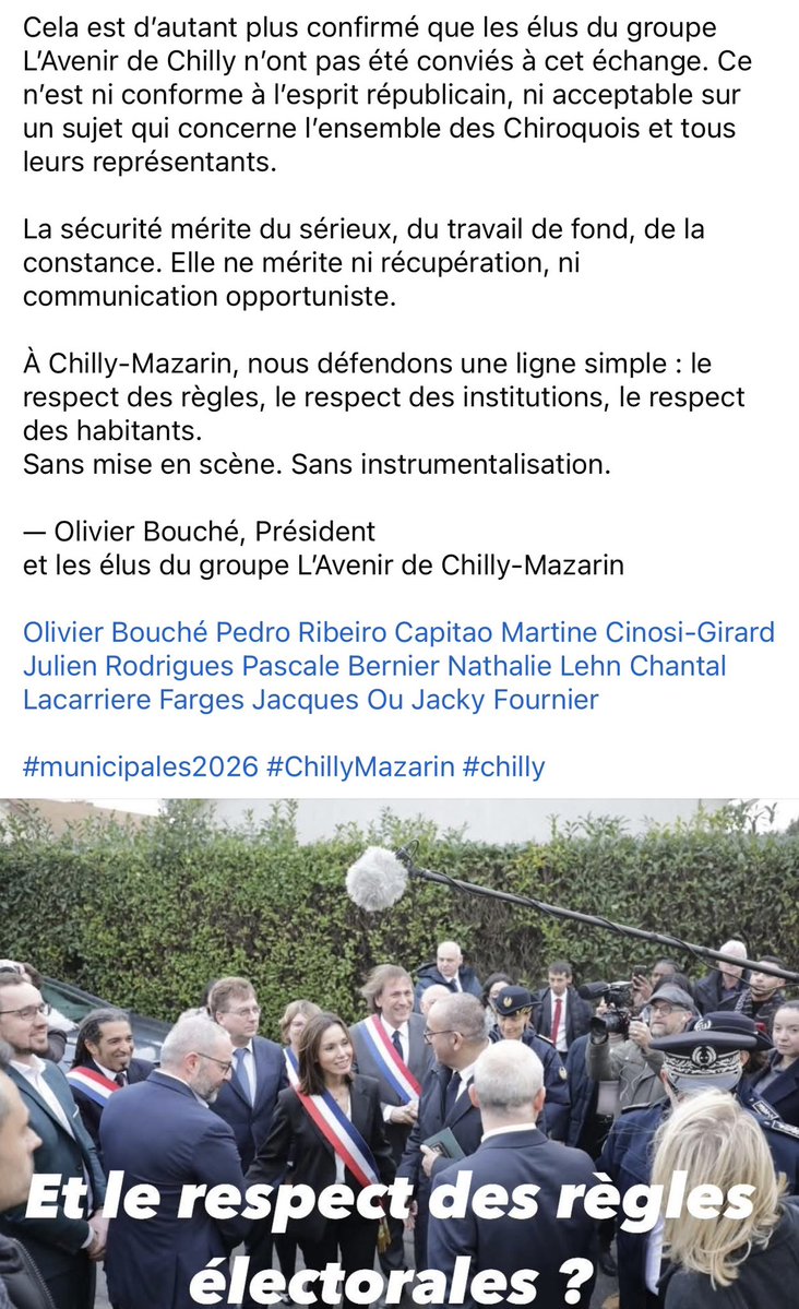 Hier, le ministre de l’Intérieur était à Chilly-Mazarin pour évoquer la coopération entre la Police municipale et la Police nationale. Sur le fond, le sujet est sérieux et mérite mieux qu’une séquence réservée à quelques-uns. 1/3