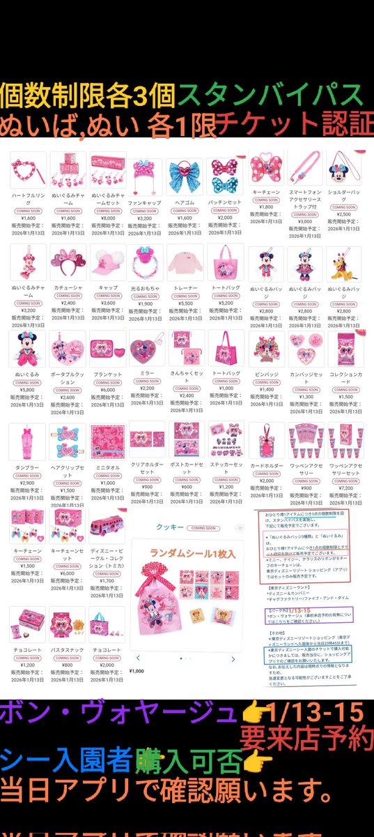 1/13 ミニパル 個数制限 各3個 ぬいば ぬい 1限 チケット認証