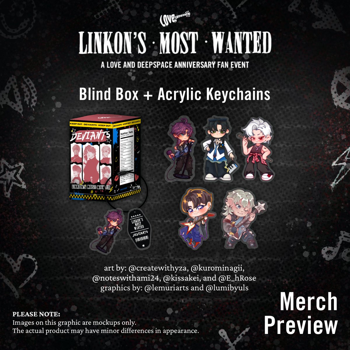 lovetomodachi_'s tweet photo. 𝙛𝙧𝙤𝙢 𝙩𝙝𝙚 𝙨𝙩𝙖𝙜𝙚, 𝙖𝙣𝙙 𝙞𝙣𝙩𝙤 𝙮𝙤𝙪𝙧 𝙝𝙖𝙣𝙙𝙨 🎙️

these acrylic keychains hold the echo of the crowd and the glow of the lights 🤘

open the box and see which rocker you’ll be taking home ⚡

🎨 graphics by: @lemuriarts and @lumibyuls
🎨 artists
Xavier: @E_hRose
Zayne: @kurominagii
Rafayel: @createwithyza
Sylus: @noteswithami24
Caleb: @kissakei

#LinkonsMostWanted #RockWithLADS