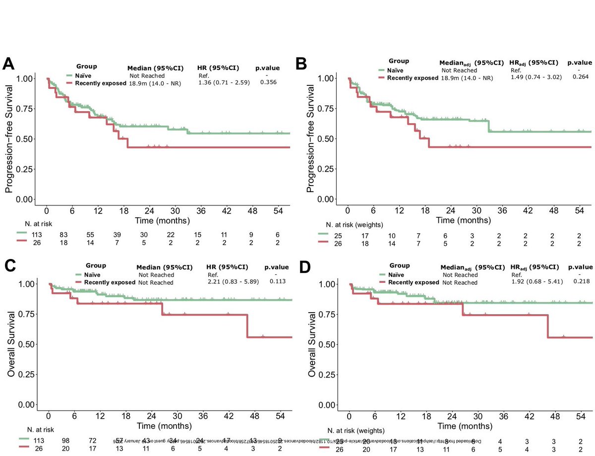 DrRaulCordoba's tweet photo. @gloria_iacoboni: Survival after CD20/CD3-targeted bispecific antibody therapy in patients
with relapsed/refractory follicular lymphoma according to bendamustine
exposure. #hematology #follicular #lymphoma #lymsm #BsAb https://t.co/woi1ZrxhiR
