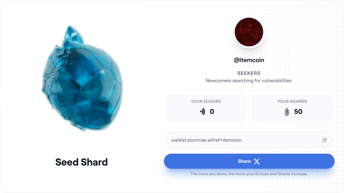 Fırtına geliyor 🌀

@Stormrae_AI karmaşık yapay zeka görevlerini ilgi çekici tüketici deneyimlerine dönüştürüyor.

Eserimi aldım ve parçaları biriktirmeye başladım.
Siz de alın 👉 waitlist.stormrae.ai/?ref=itemcoin
  cc: <a href="/isnotberlin/">Berlin💎.ink</a> teşekkürler hocam ❤️