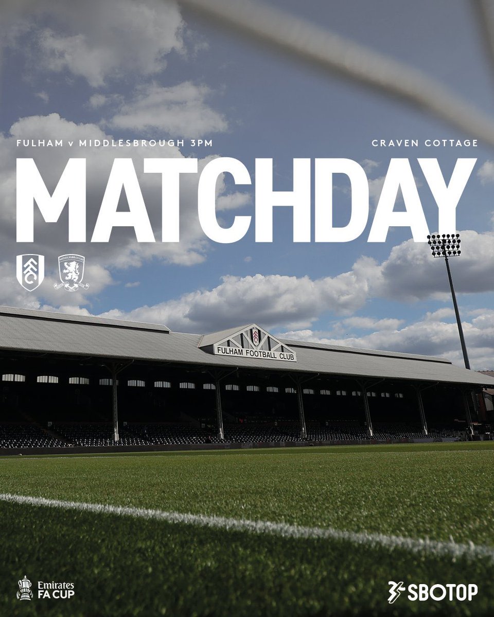 يوم المباراة 

🏆 كأس الاتحاد الإنجليزي
🗓 السبت 10 يناير
⏰ 6:00 مساءً بتوقيت مكة المكرمة 

#فولهام #ميدلسبره #كأس_الاتحاد_الإنجليزي