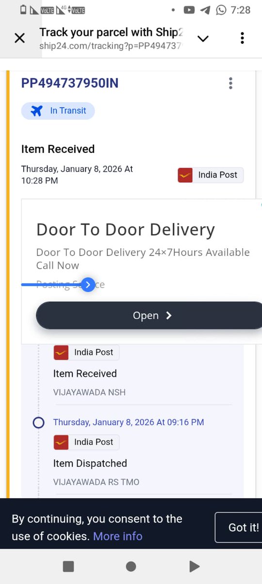 nzmalick's tweet photo. @IndiaPostOffice
sir/madam 
PP494737950IN
This is my consignment number. My parcel has been stuck in Lucknow since 8 th. There is no update. I am very worried due to the delay in the parcel. Please deliver my parcel to the given address immediately. https://t.co/8osK4wd7k1