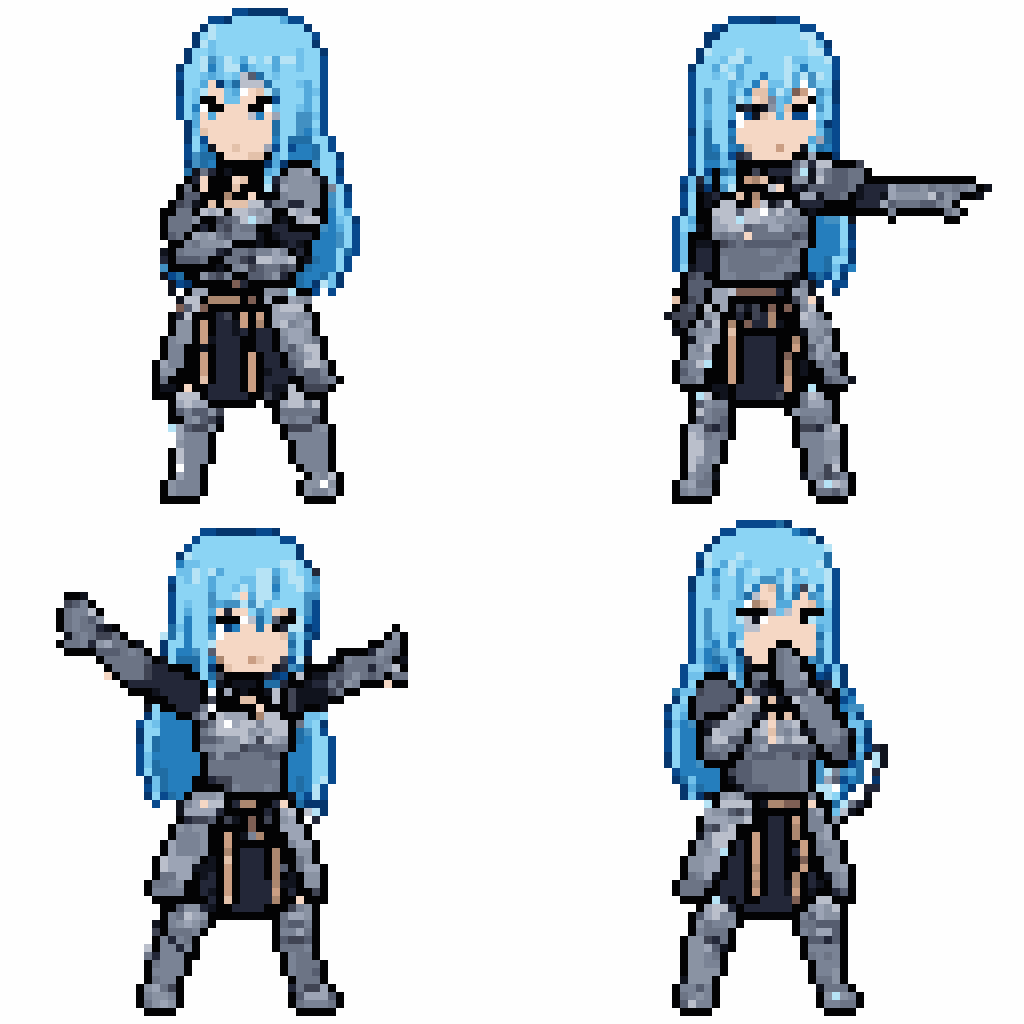 svntax's tweet photo. Sadly, the actual spritesheets from this LoRA are just too messy. Prompt adherence is pretty good, but I think the dataset and the fact that Z-Image Turbo is distilled make the pixels noisy and inconsistent. Or maybe 64x64 sprites are just too large and more prone to issues. https://t.co/FdocDA9l5P
