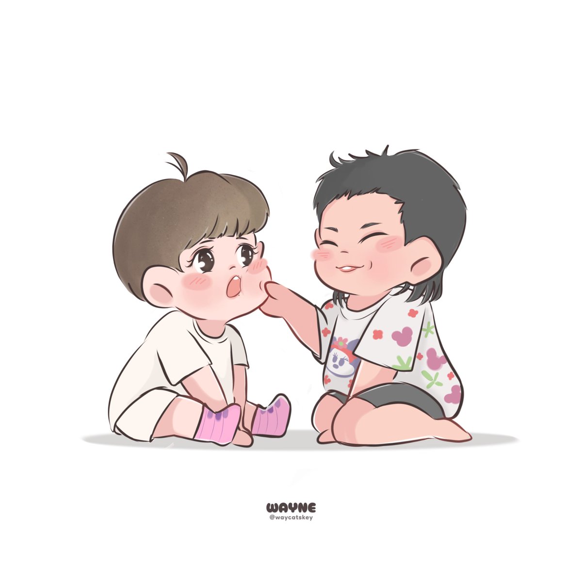 waycatskey's tweet image. Lil Jossie meets Baby G🤏
 
#JossGawin #จอสกวิน