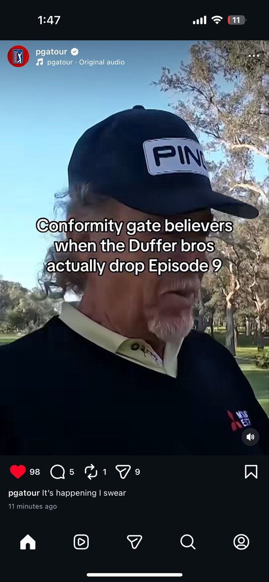 Haarrrsh's tweet photo. @67gate hey jess, random but conformity gate has hit the pga tour. this is hella outta character and posted in the middle of the night. weird as hell from a golfer perspective https://t.co/tWBBCq4WQC