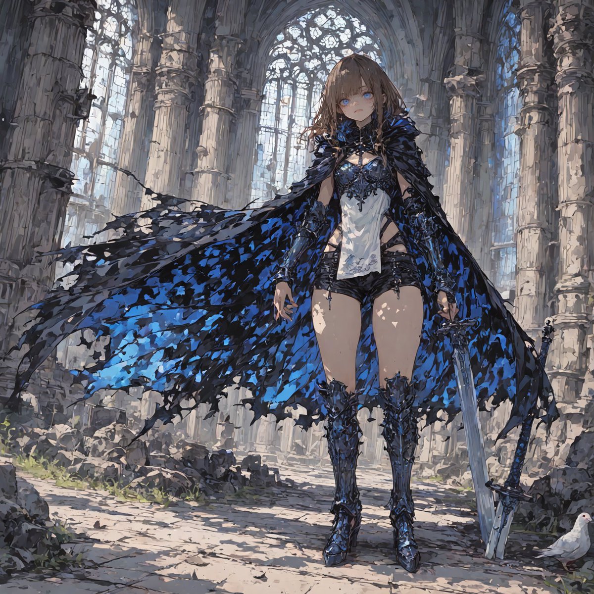 .ai様 青の魔剣士ちゃん 「さー腕の一本も置いていきなさい首でも良いわよ