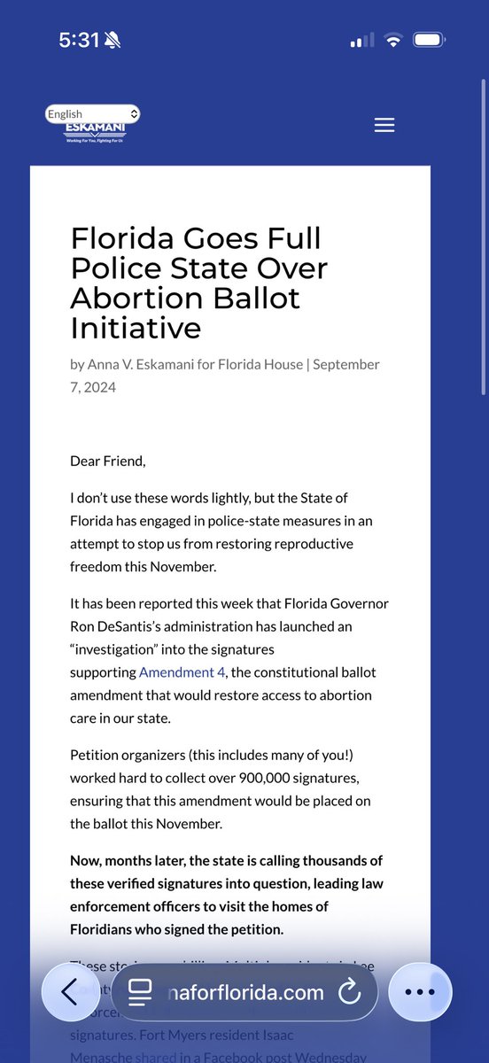 I am amending my post 

🆘🚩This is what it can lead to 

Ron DeSantis ( who laundered Medicaid money to put into his PACs to defeat ballot initiatives for abortion and weed) sent his law enforcement goons to PEOPLES HOMES and QUESTIONED  them if they did in fact sign the ballot