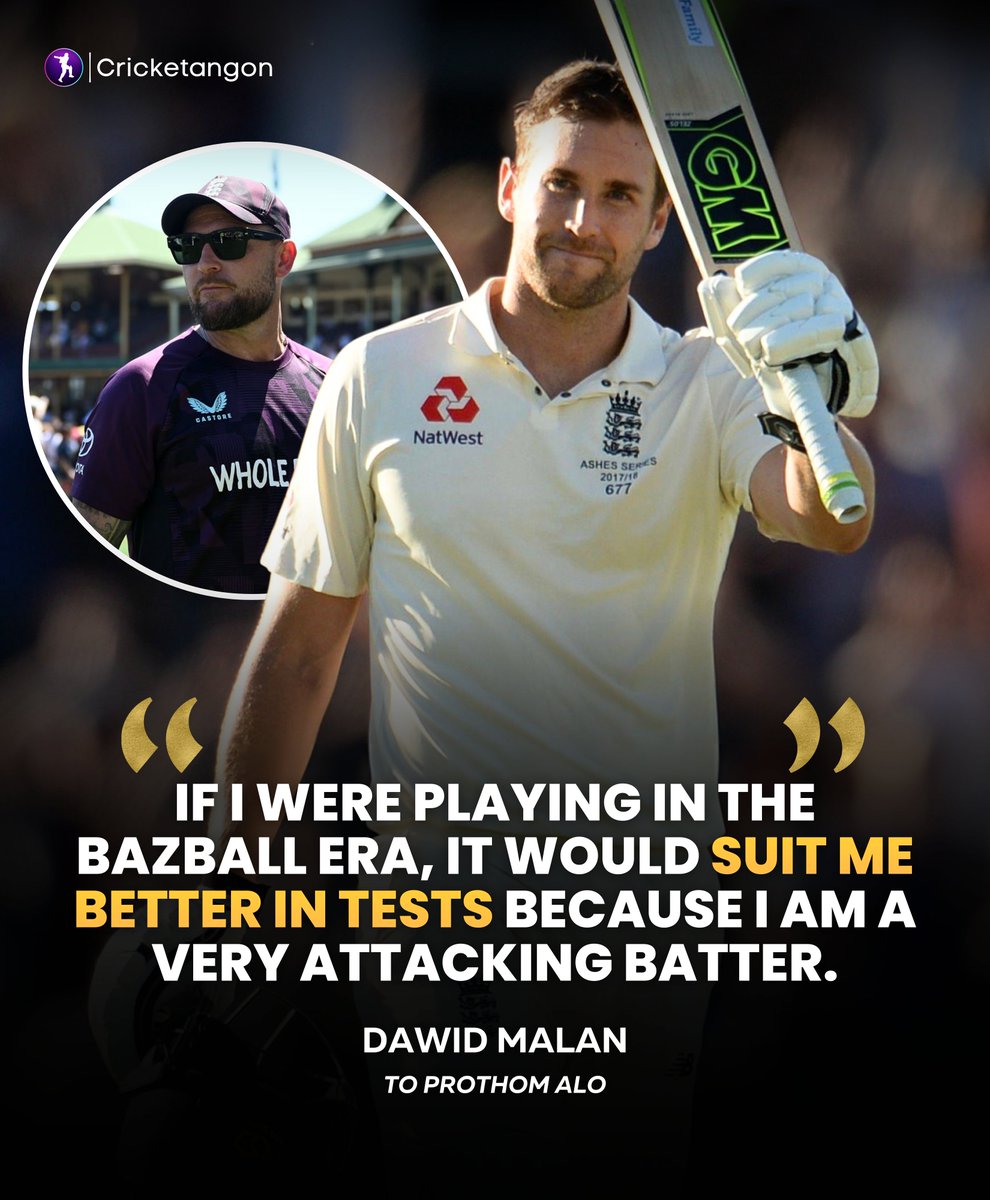cricketangon's tweet image. 🗣 "You can bat with any approach you want, but you can survive only by scoring runs, which I couldn’t do (England team)."

Dawid Malan believes Bazball would suit his game better for England.

#englandcricket | #Bazball