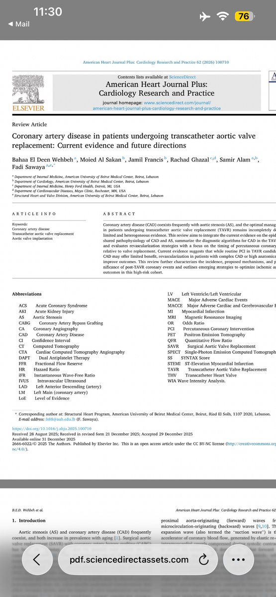 fjsawaya's tweet photo. Check our latest article on TAVI and CAD
@AUBMC_Official @SamirAlamM
#TAVR @AHJ_Open 
Coronary artery disease in patients undergoing transcatheter aortic va... https://t.co/YtqDEZDi4M https://t.co/3tcJ14zi7o