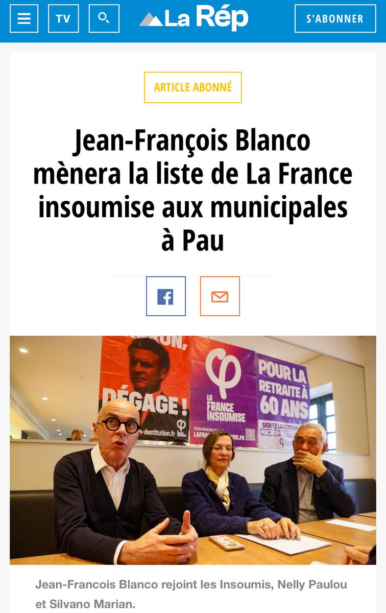 Très heureux de voir l’infatigable défenseur des victimes de Betharram, l’avocat Jean François Blanco, à la tête de notre liste aux élections municipales à Pau.