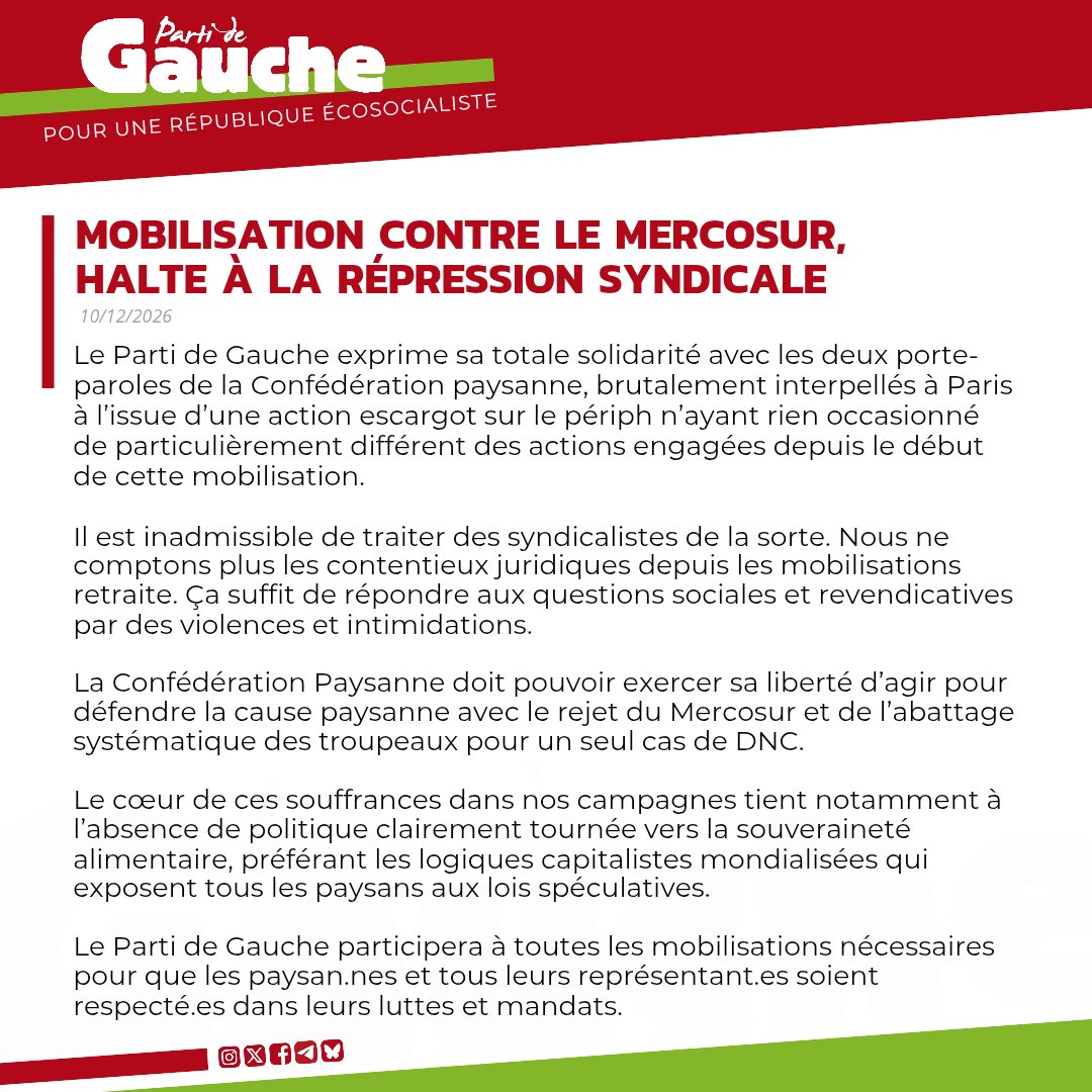 Parti de Gauche (PG) tweet media