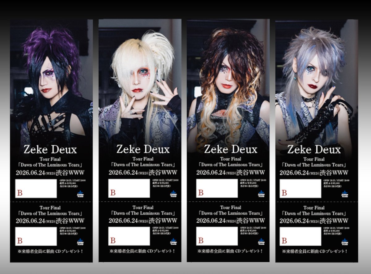 A＆Bチケット発売中】 2026年6月24日(水) 渋谷WWW Zeke Deux Tour