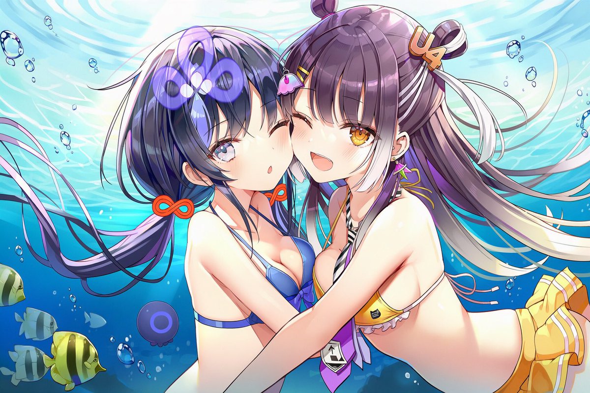 iroha111024's tweet photo. 先斗寧ちゃんと海妹四葉ちゃん！

sfw illustration 
#ＡＩイラスト https://t.co/RhPaVicPMg