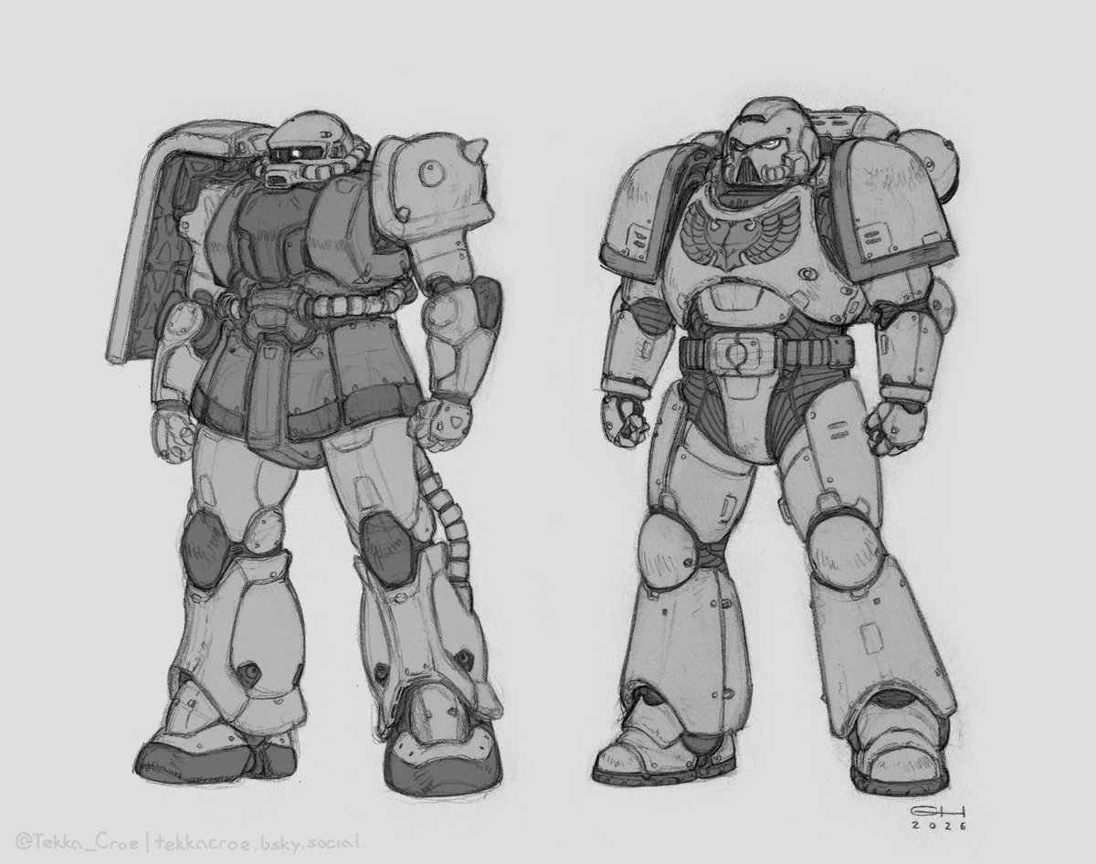 A huge reason that I find Space Marines compelling is that they are mecha.
Please consult my diagram.
#art #mecha #warhammer40k
