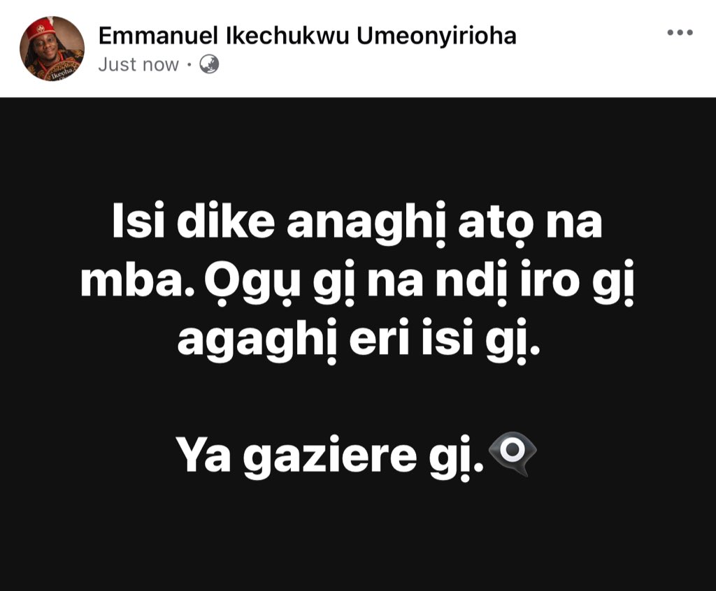 Dr. Emmanuel Ikechukwu Umeonyirioha (ikéọha) tweet media