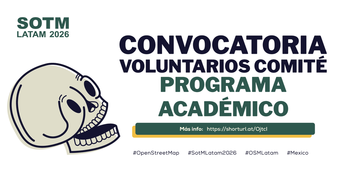 OSMLatam's tweet photo. ¡Sabemos que hay mucho talento científico local!

¡ÚNETE A NOSOTROS!

Más info: https://t.co/9BLoxkC0k3
Inscripción: https://t.co/ZEQA6Lg1Uq

¡Y estate atento a nuestras distintas convocatorias de comités!

#OpenStreetMap #SotMLatam2026 #OSMLatam #Mexico https://t.co/FqZTJGTeLH