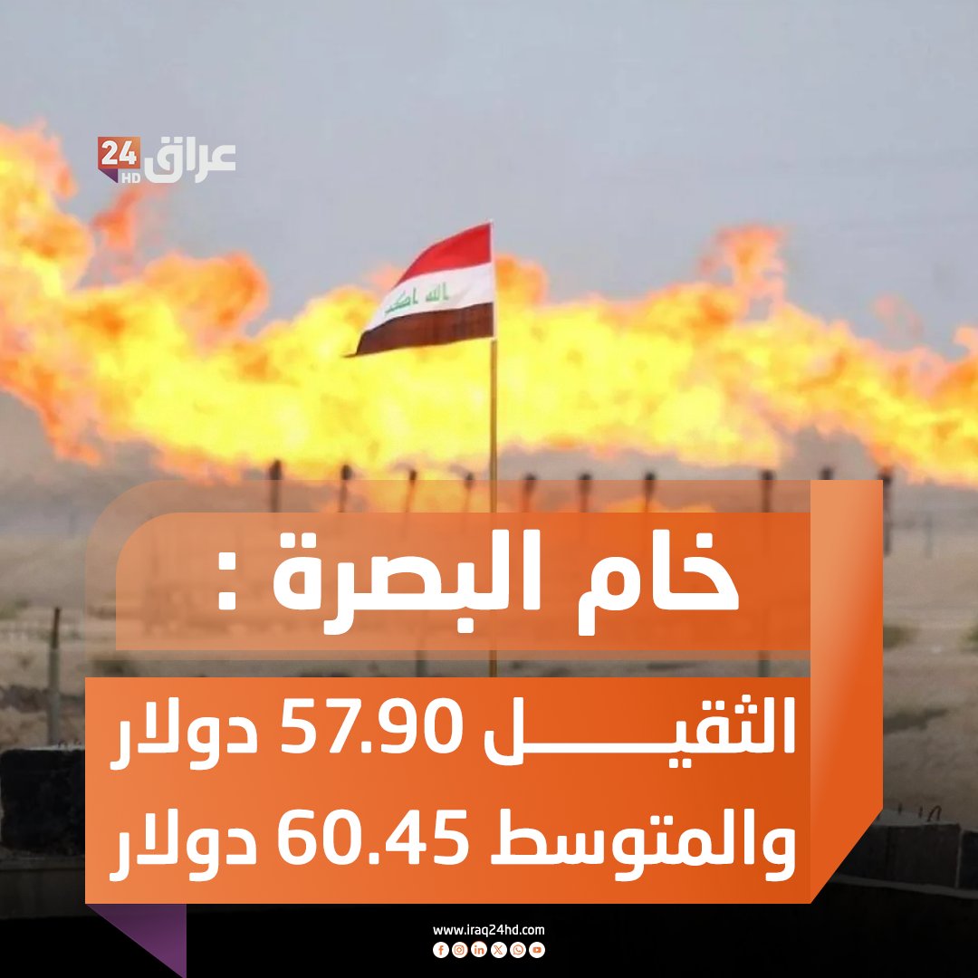 خام البصرة يرتفع : الثقيل 57.90 دولار والمتوسط 60.45 دولار للبرميل 