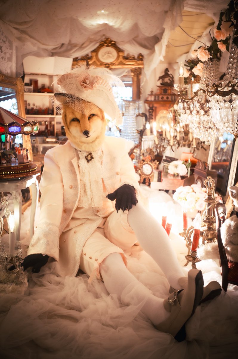 おはよう。誰って？ ここに飾られたキツネの人形を覚えているかい