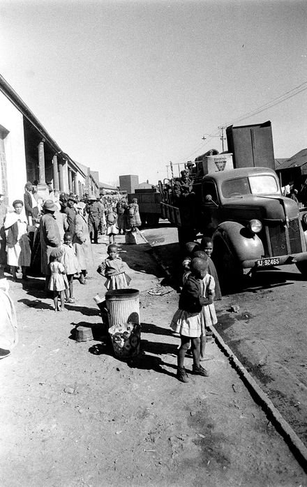 HistorySAZAR's tweet image. Sophiatown forced removals, c 1955. Image Source: BAHA