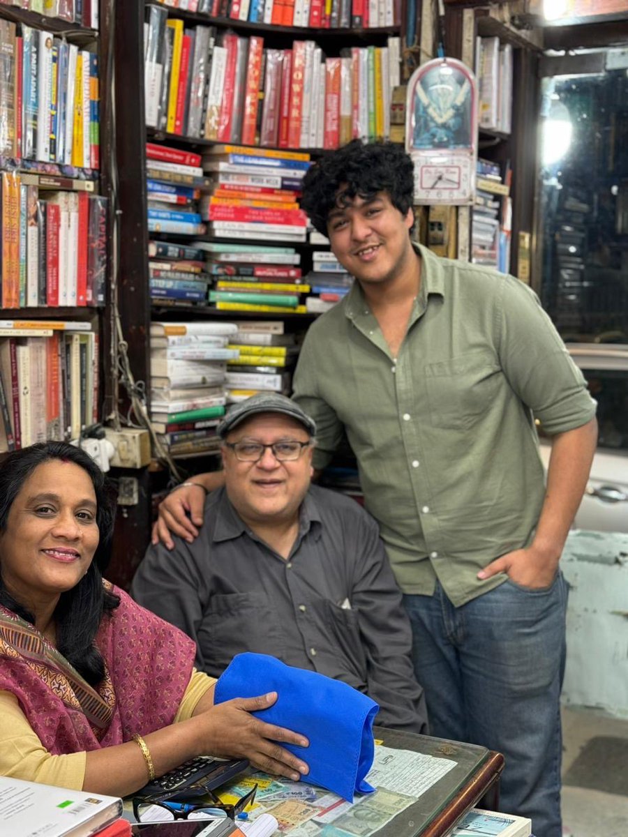 thedelhiwalla's tweet photo. Very sad news. Bookseller Anup Bamhi ji of Delhi’s landmark Faqir Chand and Sons passed today following a heart attack. He was aged 64. Seen here with wife, Mamta, and younger son, Abhinav. https://t.co/D8dW6xNOpU