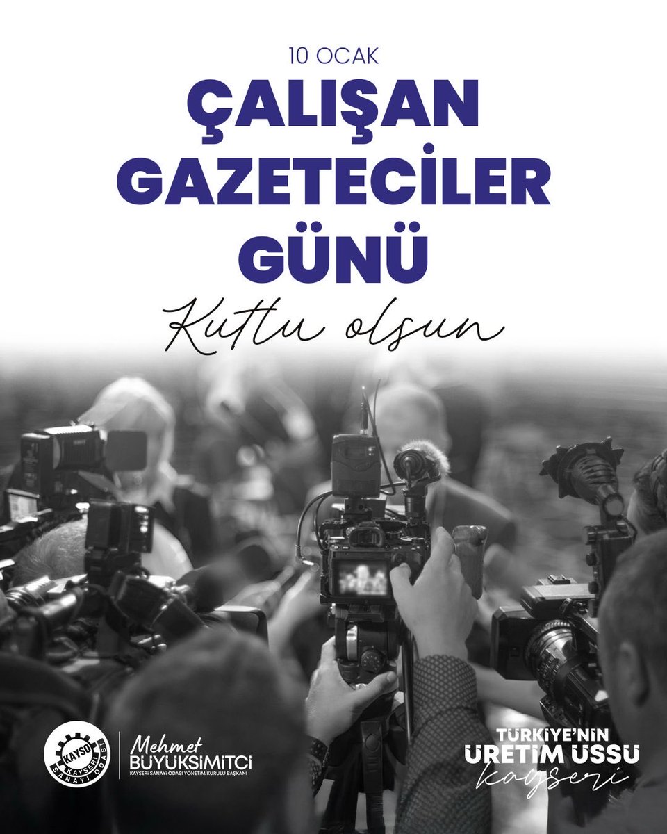 📰 Kamuoyunun doğru ve tarafsız şekilde bilgilendirilmesi için fedakârca çalışan, başta Kayseri’de görev yapan basın mensuplarımız olmak üzere tüm basın çalışanlarımızın 10 Ocak Çalışan Gazeteciler Günü kutlu olsun.
