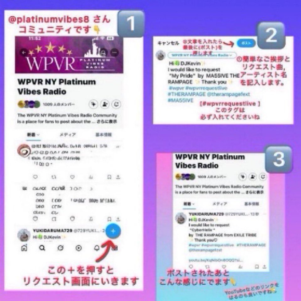 platinumvibes8 🇺🇸🗽📻 ✨リクエストライブ✨ リクエスト方法は