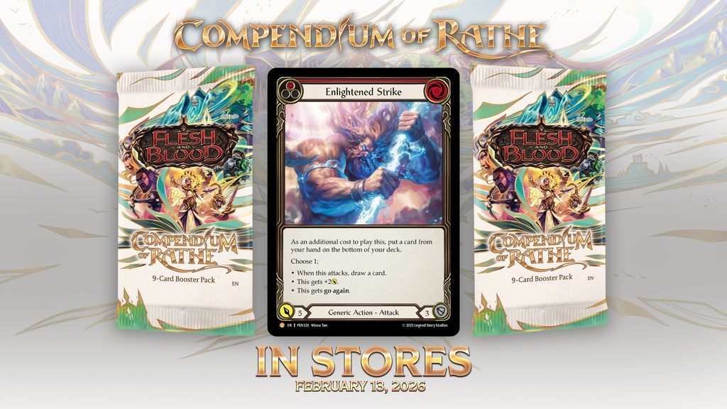 fabtcg's tweet image. Strike down your enemies with the wrath of the gods, and discover Enlightened Strike in Compendium of Rathe!

Be among the first to open this classic Majestic card at the World Premiere in London on February 6.