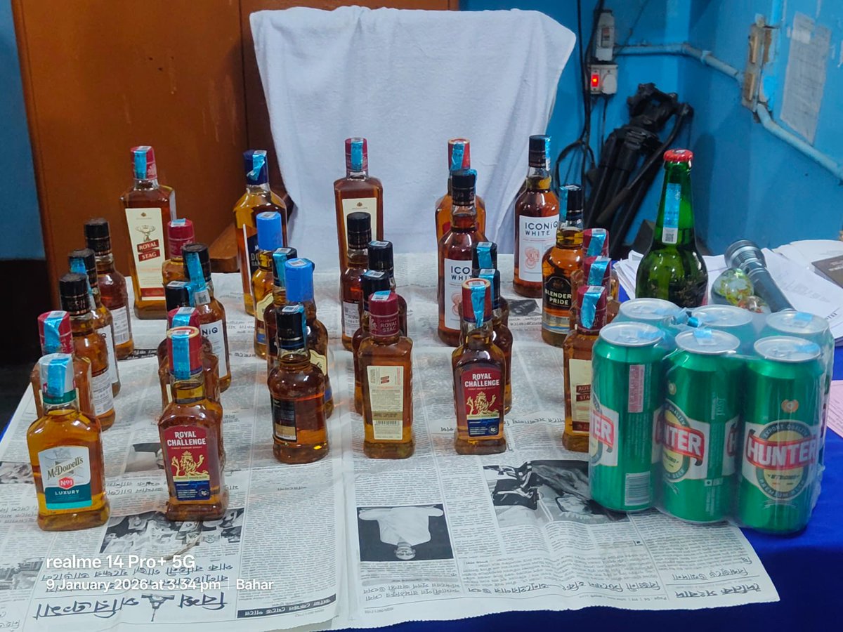 Bishalgarh PS officers &amp; staffs conducted an Anti-Liquor raid on 09.01.2026 within PS jurisdiction, during which recovered and seized 38 bottles of Foreign Liquor in different sizes and quantities. Arrested 01 individual involved under relevant sections of law.
<a href="/Tripura_Police/">Tripura Police</a>