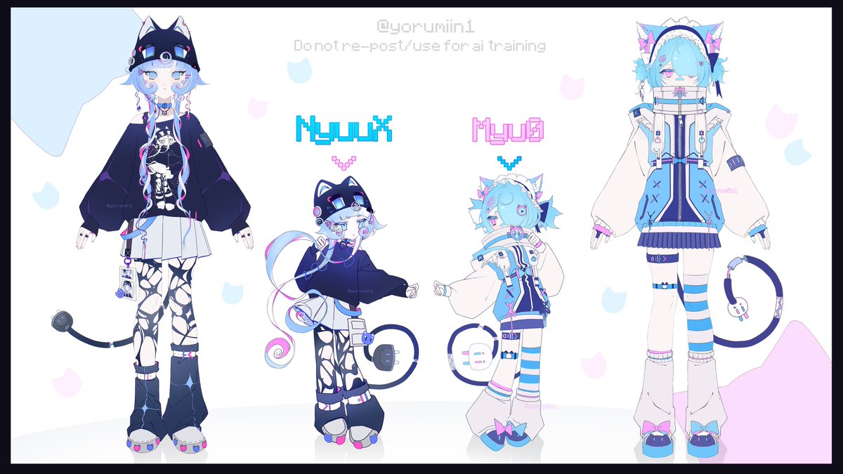 [ RTs appreciated 🐱]

[Adoptables ] – Electronic Cats Twins (and their alternative versions and chibis) 🐈‍⬛🖥️ First come, first served! 📷 Claim on my VGen (link below) 
📩 –10% off!
⬇️⬇️⬇️

vgen.co/Yoru_Min/bundl…