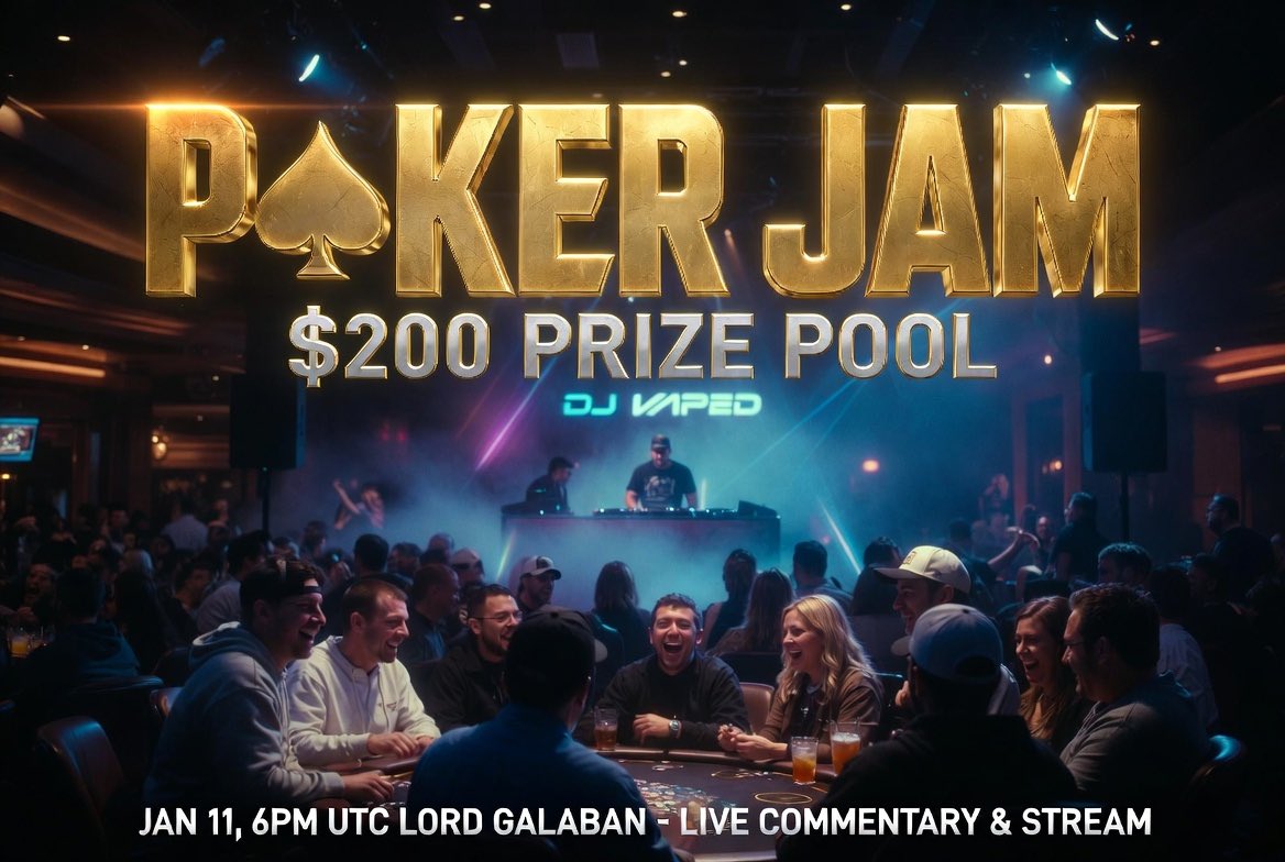♦️ EAPES Poker Jam ♦️ 

📅 Sun, Dec. 11 – 6PM UTC
💰 Prize pool: ~200 USDC + surprise gift for the best EAPES rep
🎟️ Free to play – reserve your seat: discord.gg/eapesclub

Vibe with the Tribe

⚠️ Important: Only players logged in to PokerNow with their Discord ID will secure