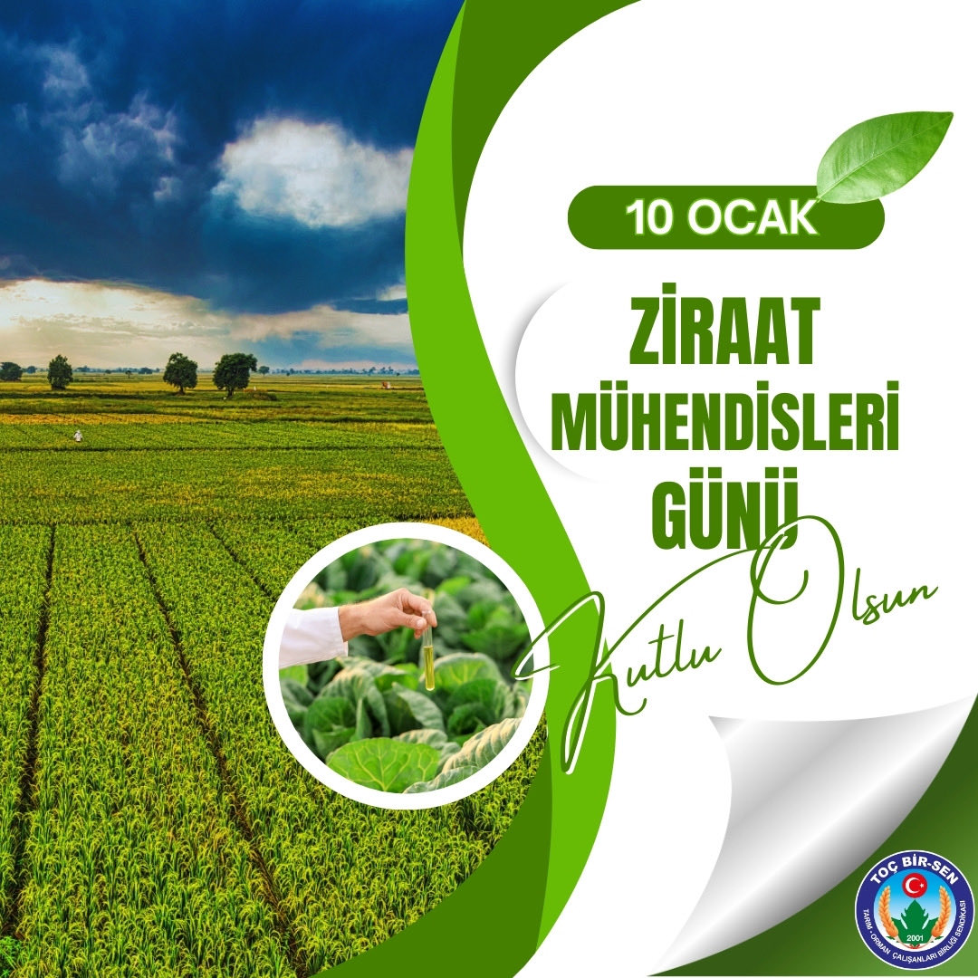 Emek, alın teri, bilgi ve sevgiyle toprağa değer katan, ülke tarımının büyüyüp güçlenmesine katkı sunan, Ziraat Mühendislerimizin 10 Ocak #ZiraatMühendisleriGünü ’nü kutluyoruz.