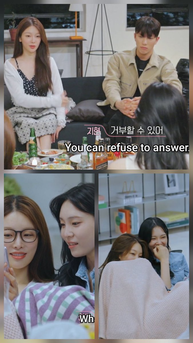 FAme1688's tweet image. Truth game revealed the true friendship of Hyunji n Jihyun. No longer rommate in Kamakura,never see Jihyun and Hyunji visited each other room, but at the Truth game Jihyun took care of Hyunji. Look at how pretty Jihyun when her beauty combined with her kindness 🩷 #transitloves4