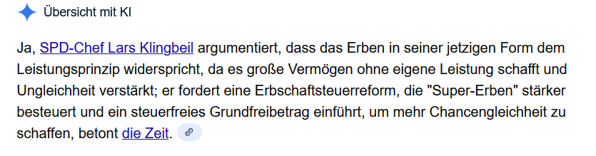 readonly108's tweet photo. #Klingbeil meint, dass Erbschaften gegen das Leistungsprinzip verstoßen.

Was ebenfalls gegen das Leistungsprinzip verstößt:

- Politiker ohne jegliche Ausbildung in Positionen mit Verantwortung für das Land

- Politiker ohne positive Erfolgsbilanz in verantwortlichen Positionen. https://t.co/UvJB5h3hqq