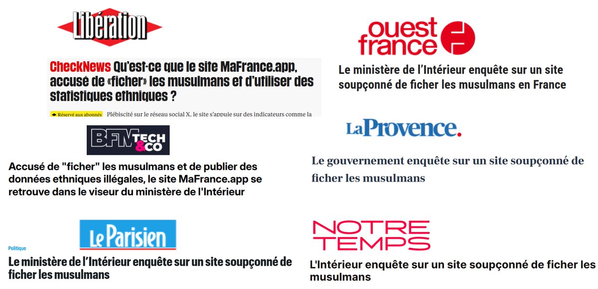 Le site mafrance.app est l'objet d'une attaque coordonnée par la presse, qui pousse le ministre à l'action en reprenant toutes le même titre racoleur et trompeur.

Si vous voulez combattre la censure du système, c'est le moment d'apporter votre soutien !