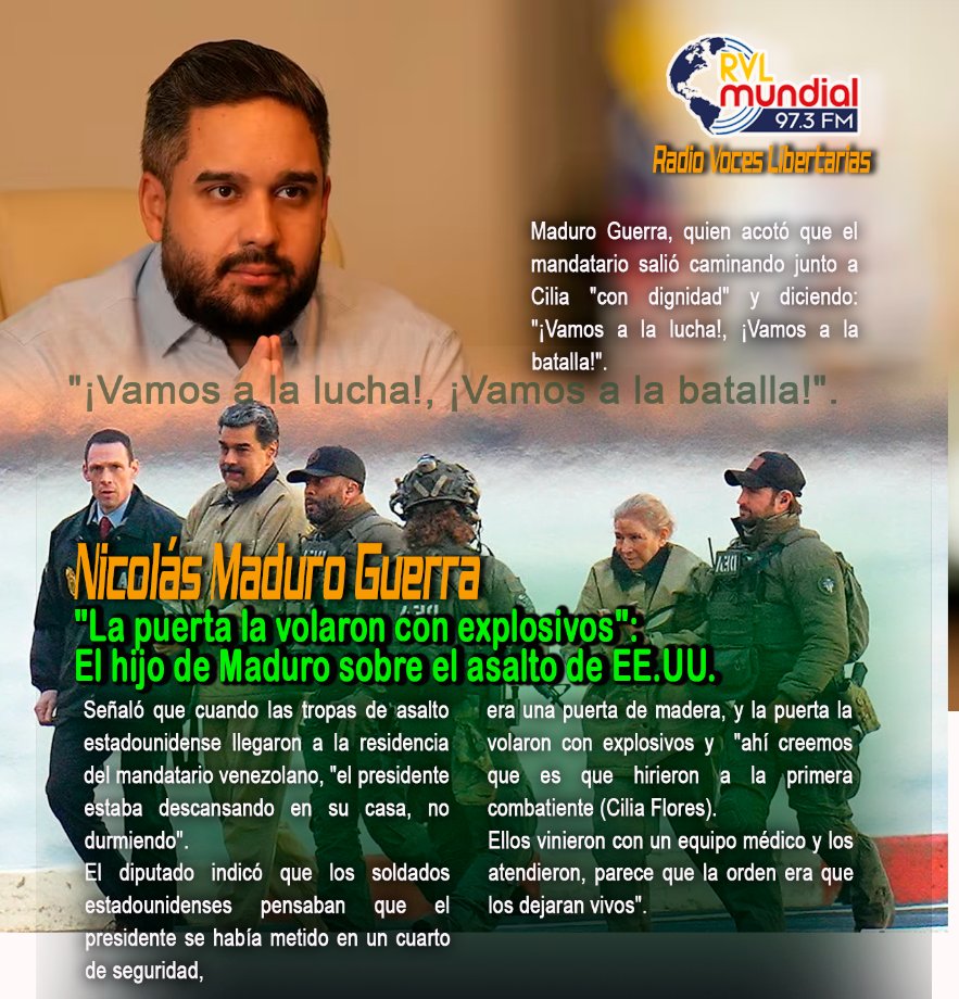 Nicolás Maduro Guerra hijo del presidente venezolano secuestrado por #EEUU  #NicolasMaduro , ofreció detalles sobre el asalto e #InvasionPorElPetroleo  ejecutado Durante un Foro de la Internacional por teleconferen... Ver 
instagram.com/p/DTUePM1Dlpz/… #Venezuela Departamento de Estado