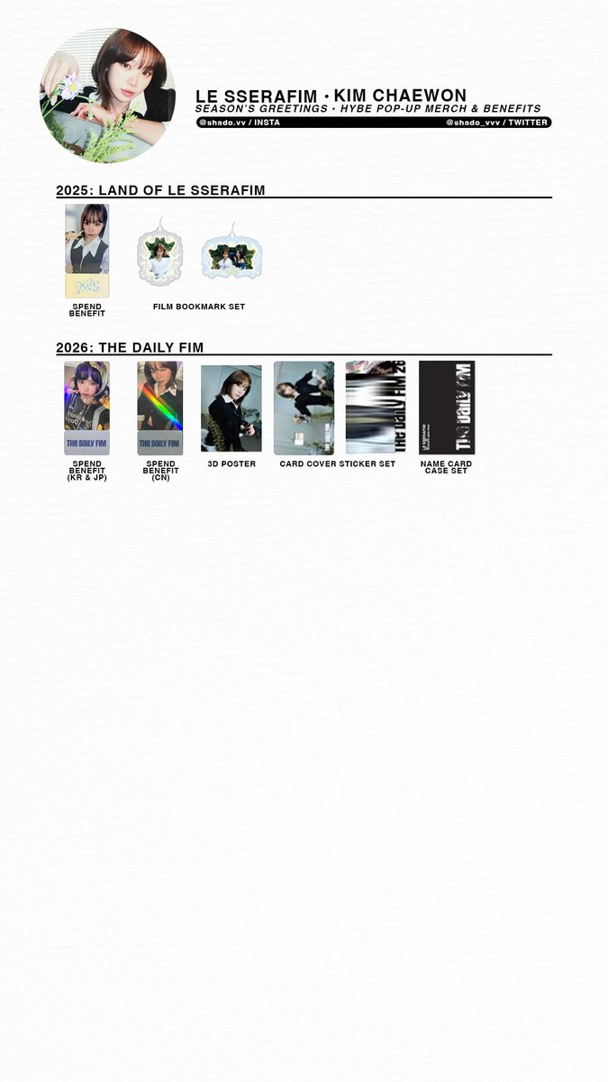 100126 - LE SSERAFIM - Season's Greetings template - Chaewon and