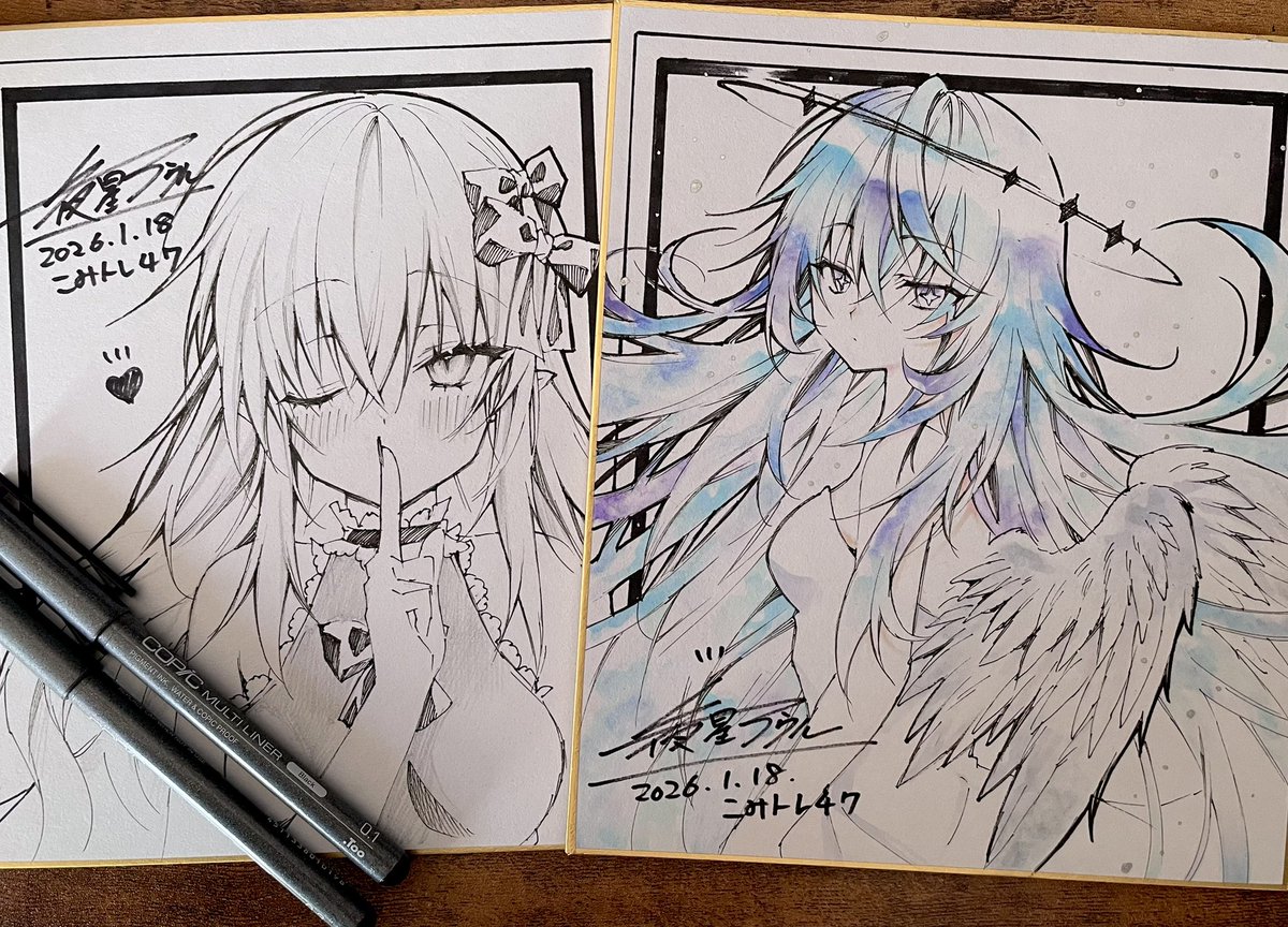 こみトレ用の色紙、進捗✏️
モノクロとカラー両方持っていきます✨

(諸般の事情を鑑みて今後は当選購入者様のお名前必須にします🙇‍♀️ご了承ください🙏🏻) 