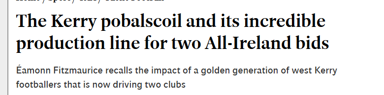 KarolDillon8's tweet photo. Today's Irish Indo piece, from @KeysColm, on PCD's teams of 2014 and 2015 (https://t.co/Uk4qeH6Ck7). Last year I did a piece on development squads and spoke of the understated role of schools in Kerry's 5 minor wins (https://t.co/HcsAdPCOId). Schools should be paramount. https://t.co/5isGLfLkuL