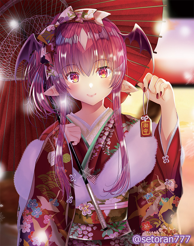 そういえば昔はお年賀絵って何を描いていたかなーとデータを探してみたら、正統派の全年齢絵ですごく驚きました🦇 