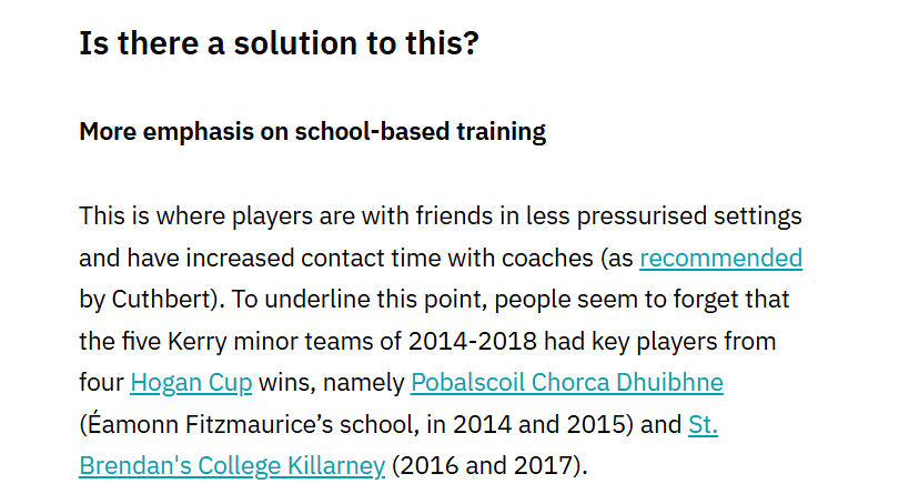 KarolDillon8's tweet photo. Today's Irish Indo piece, from @KeysColm, on PCD's teams of 2014 and 2015 (https://t.co/Uk4qeH6Ck7). Last year I did a piece on development squads and spoke of the understated role of schools in Kerry's 5 minor wins (https://t.co/HcsAdPCOId). Schools should be paramount. https://t.co/5isGLfLkuL