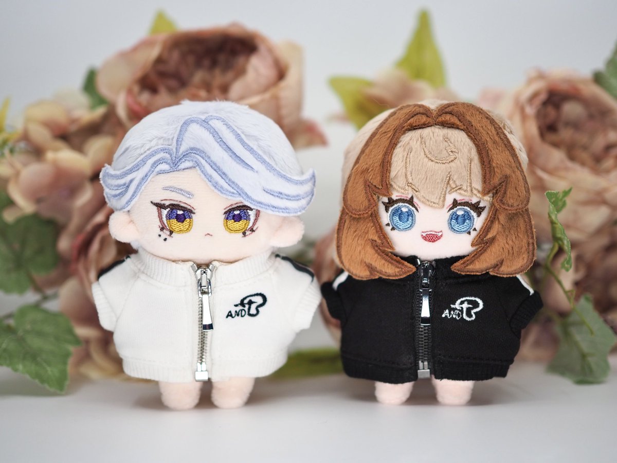 オーダー10cmぬいが完成しました！ ペアのぬいちゃんなので、並べた