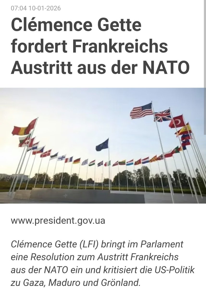Victorius_DE's tweet photo. Französische Abgeordnete Clémence #Gette verlangt den #NATO-#Austritt und kritisiert US-Politik zu #Venezuela, #Grönland-Plänen und Israels Gaza-Unterstützung.
#Frankreich #Macron #Trump
https://t.co/wNg7o2n5LS https://t.co/KdcVhLzFVN