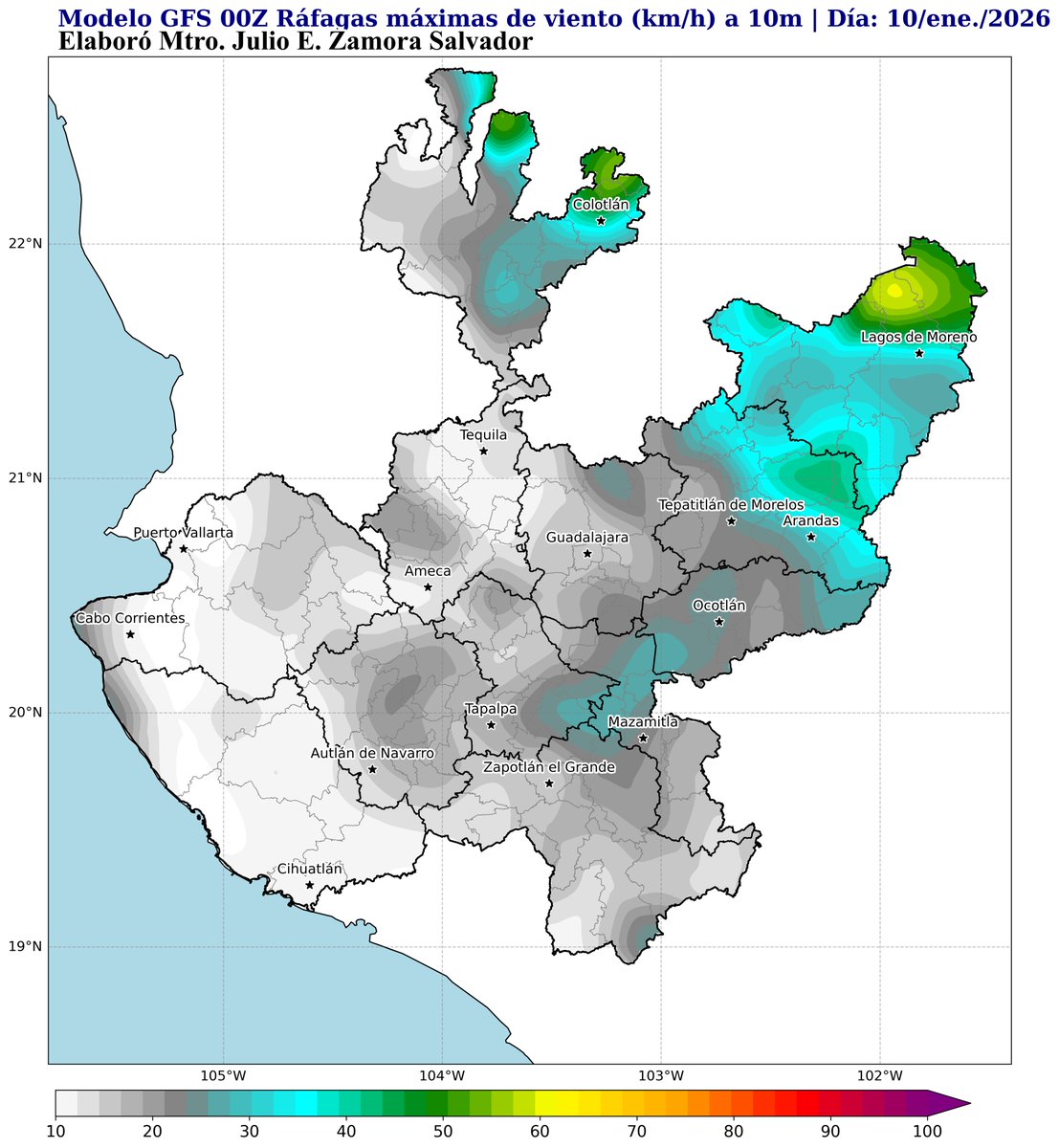 ⭕Sábado con lluvias, ambiente frío y cálido |Pronóstico 10/Enero/2026, 05:00h

1️⃣La combinación de una zona baja presión y la configuración de la dinámica en la corriente en chorro, aunado al desplazamiento de la masa de aire frío mantendrá el descenso de temperaturas en el