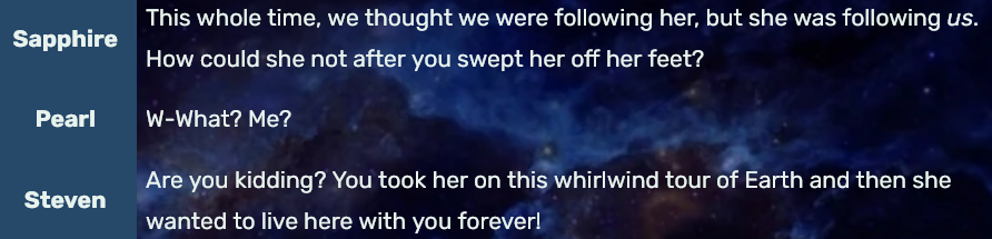 fridayicecream's tweet photo. @LUvvUcy rebecca sugar said all this + literally the canon dialogue just for everyone to think pearl just has a batshit unrequited crush because rose can also kiss other people... its so over https://t.co/HyUgzWGd5n