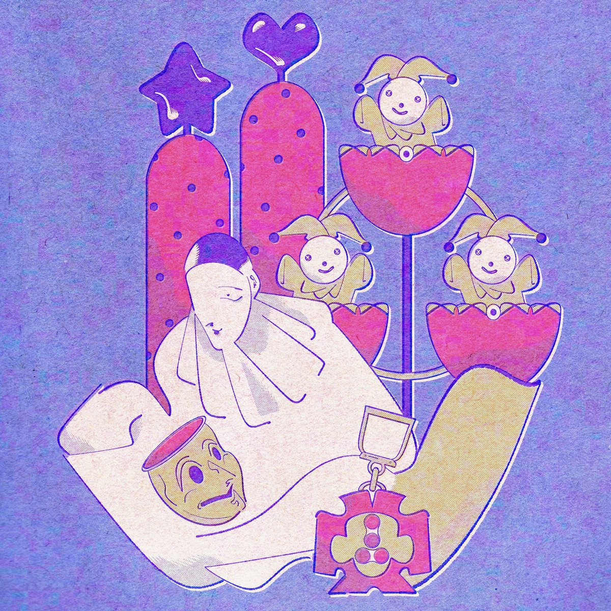 【遅】明けましておめでとうございます🪅
今年もなにとぞ🪅

早速ギャラリーⓂ︎さんのニューイヤー展後期に参加します🎍
2026/1/24 ~ 2/7　月火木休み
13:00~18:00　最終日17時まで

前期は現在開催中！こっちも行かねば🚶‍♂️
いつものサイズに近い絵複数枚で1つになった作品とかがあるはず、、