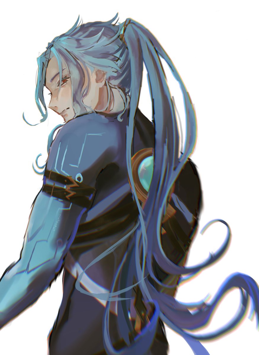 chocoswrl's tweet image. doctor’s pony tail  #dottore #原神