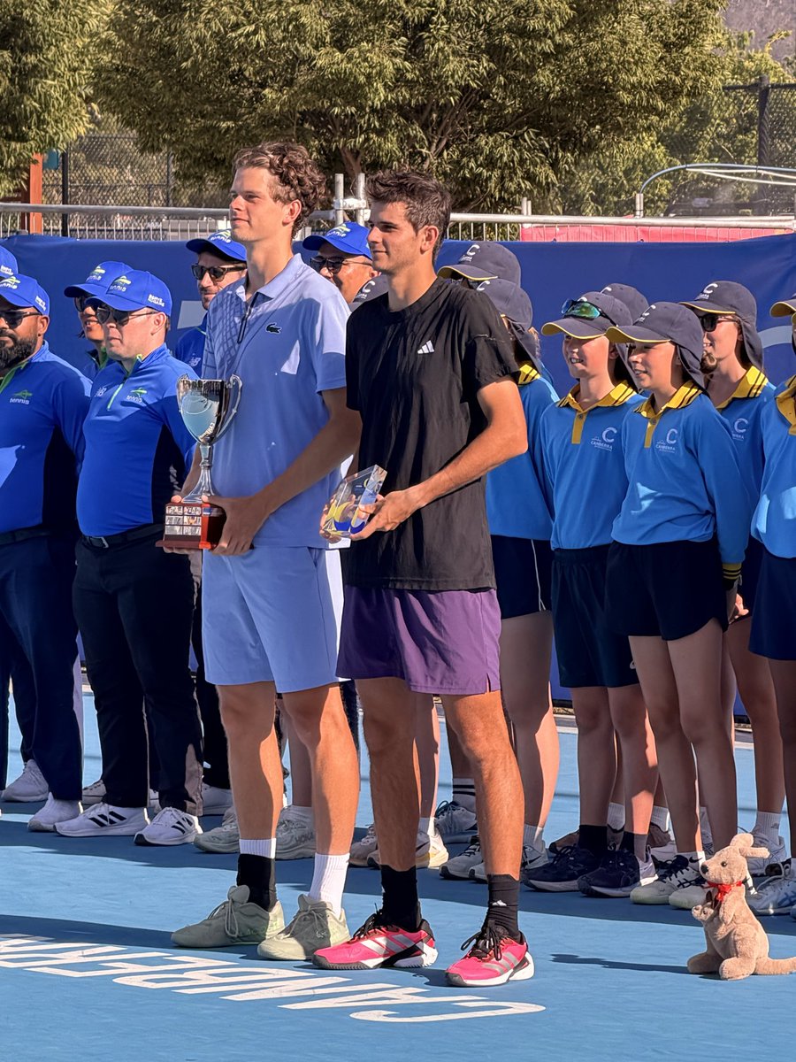 danieldelena's tweet photo. Felicidades, Rafael Jodar! Finalist at the Canberra International Open. Jodar and Blockx are the future of men’s tennis. Is Jodar the next @carlosalcaraz of Spain?@ATPChallenger @TennisCanberra @TennisAustralia https://t.co/XuyyMYr0Jz